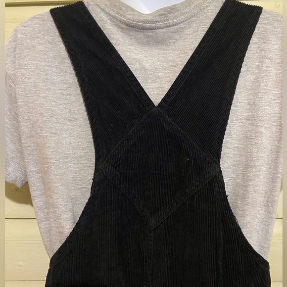 Y2K Black Corduroy Jumper Overall Dress Vest Back SZ‎ 6 Relaxed Fit Western - Picture 5 of 16